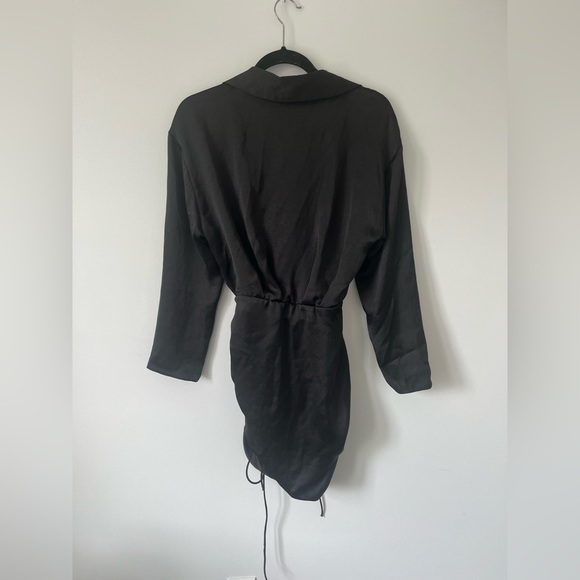 NWT Zara long sleeve black satin effect dress - Picture 2 of 4